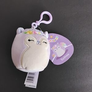 Squishmallows 3.5" Clip Sydnee the Squirrel w/ Flower Crown. Easter Tag. New